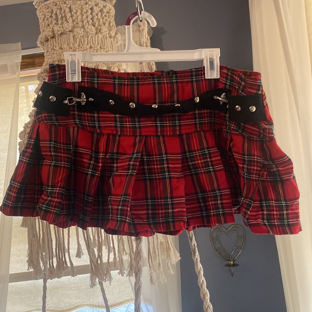 Tripp NYC goth/punk plaid pleated skirt XL